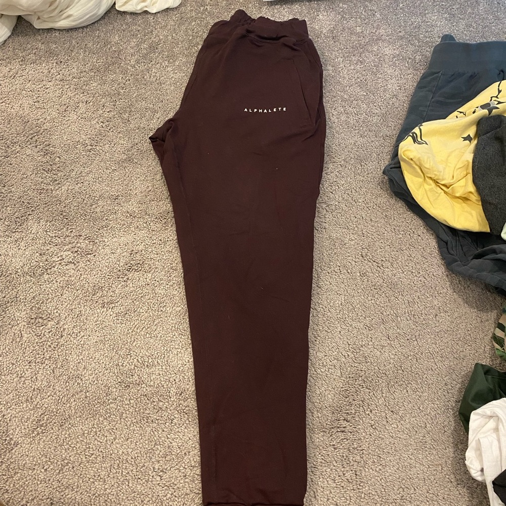 Men’s Alphalete Joggers - Wine Color - Size Large